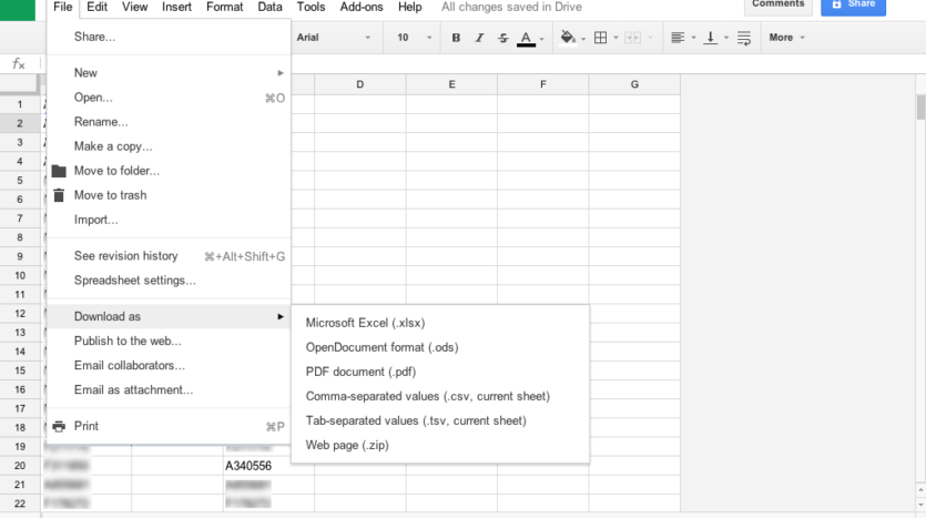 google sheets screenshot 18